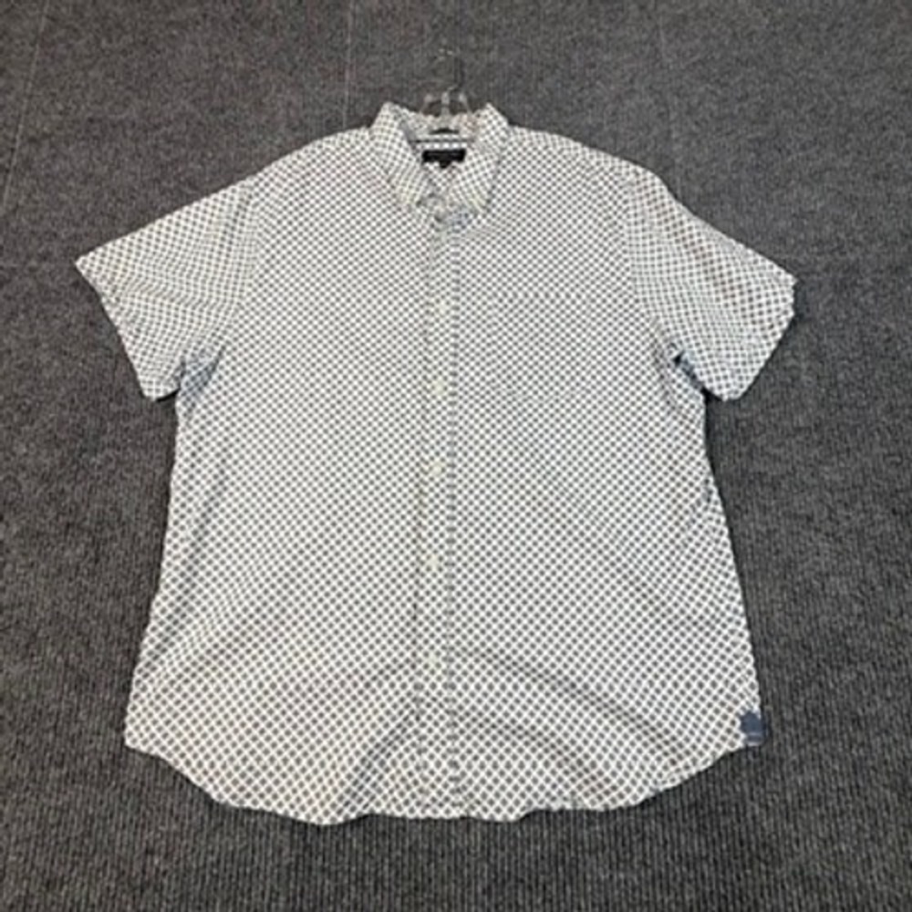Banana Republic Mens XXL‎ Untucked Organic Cotton Oxford Shirt Geometric Print